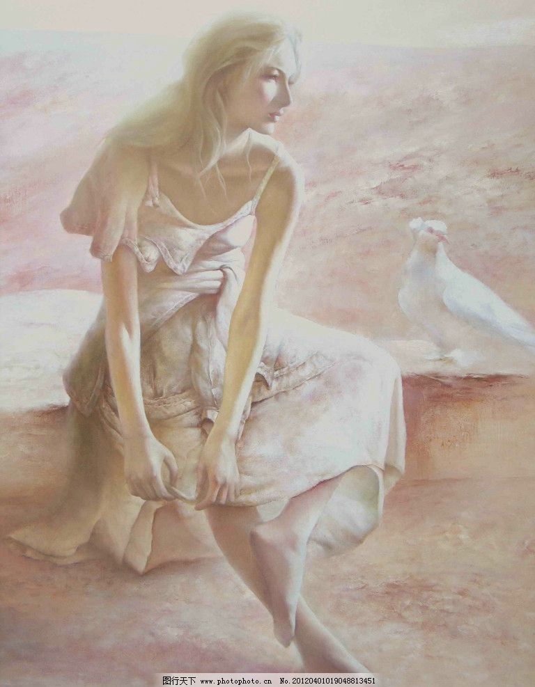 油画人物 人物油画 油画 绘画 艺术 设计 油画作品 大师作品 当代艺术家作品 艺术家 挂画 名画 世界名画 美女 女人 妇女 妇人 西方油画 欧美油画 服装 衣服 女装 鸽子 动物 连衣裙 绘画书法 文化艺术 72DPI JPG