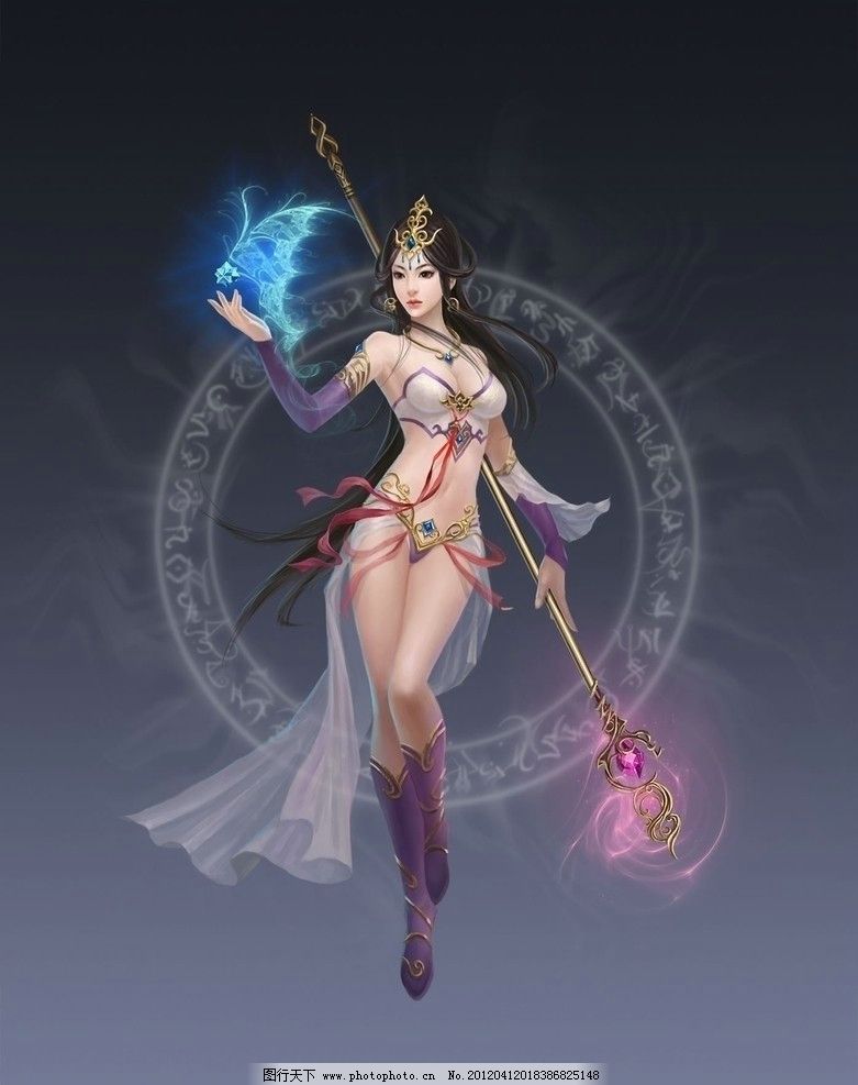 女法师 美女 奇幻 魔法 游戏 原画 cg 人物素材 动漫人物 动漫动画 设