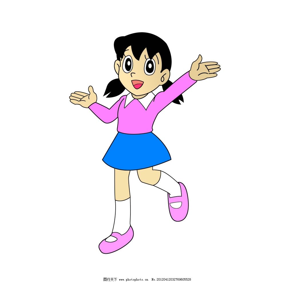 哆啦a梦 大雄 竹蜻蜓 机器猫 草地 ai素材 设计 动漫动画 动漫人物