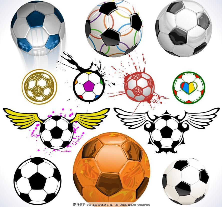 花样足球矢量图片