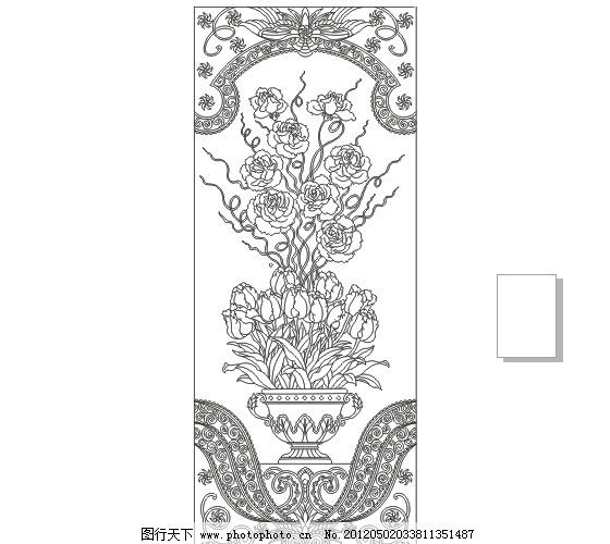 艺术玻璃矢量图 欧式花纹 花纹 白玉兰 玉兰 牡丹花 牡丹 艺术玻璃 屏风 深雕 背景 花开 牡丹花开 线描 艺术 单线条 艺术玻璃矢量 矢量素材 其他矢量 矢量 CDR