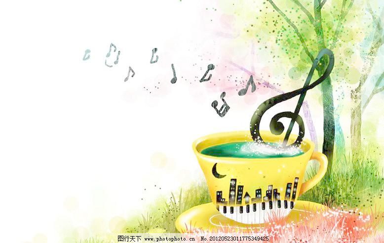 手绘图 音乐 艺术图片_山水风景画_装饰素材_