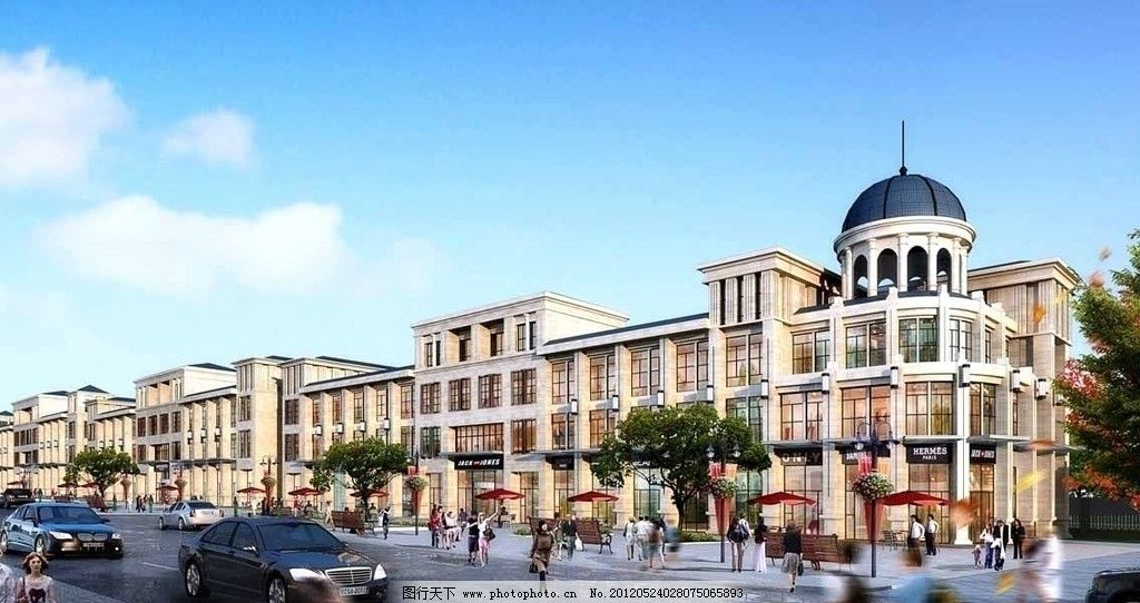欧式建筑 别墅 大院 建筑 房地产 房产 景观 规划 俯视 立面