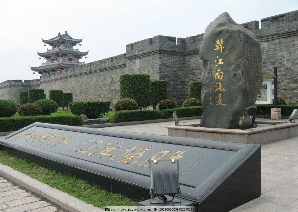 韩江南北堤 潮州 岩石 雕塑 古城墙 建筑摄影 建筑园林图片