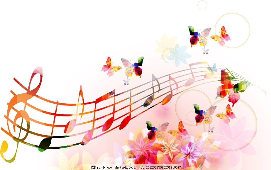 花纹和音符矢量素材彩色圆点花纹和音符模板下