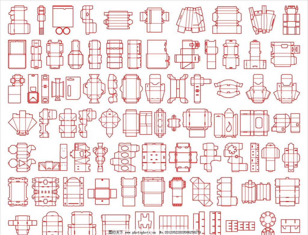 异形包装设计展开图-异形创意盒子展开图_异形包装盒设计_象形创意